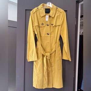 Talbots Mustard Button-Up Trench Coat
